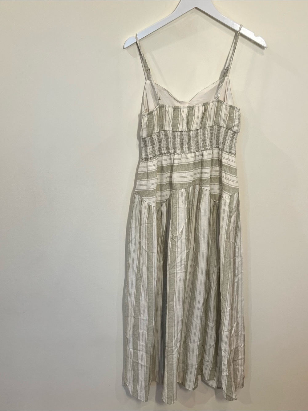 Amaya Spaghetti Strap Midi Dress by Blu Pepper Medium Smocked Chevron Striped - Picture 6 of 10